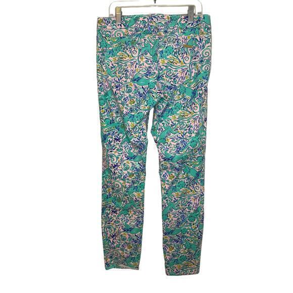 Lilly Pulitzer South Ocean Skinny Crop Jean in Melon Fig Tint Monkey Sea Size 4 - Picture 4 of 6